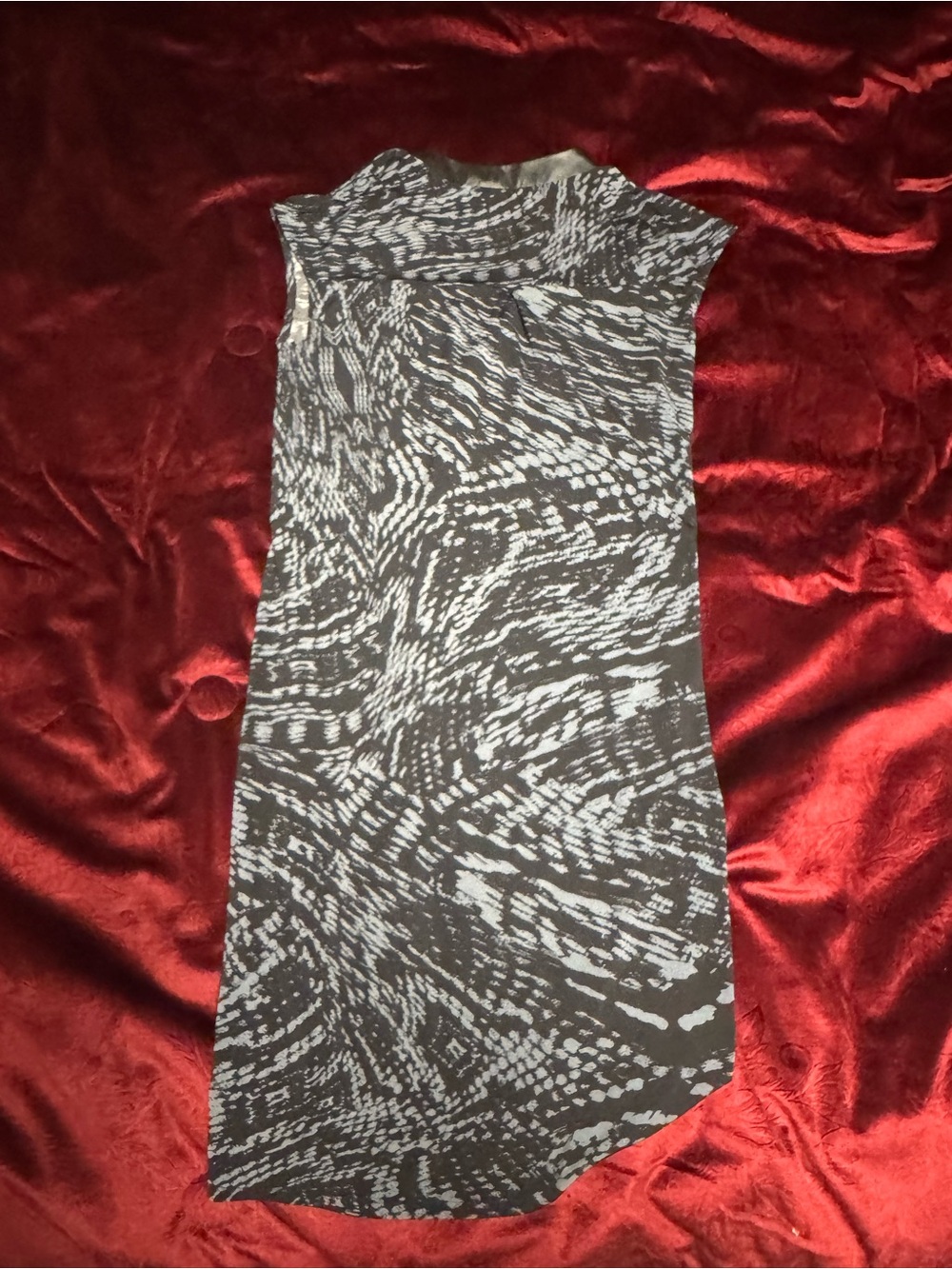 Banana Republic Black & Gray Abstract Print Dress